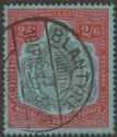 Click for more photos and details Nyasaland 1926 KGV 2sh6d Grey-Black and Scarlet-Vermilion on Pl Blue Used SG110j