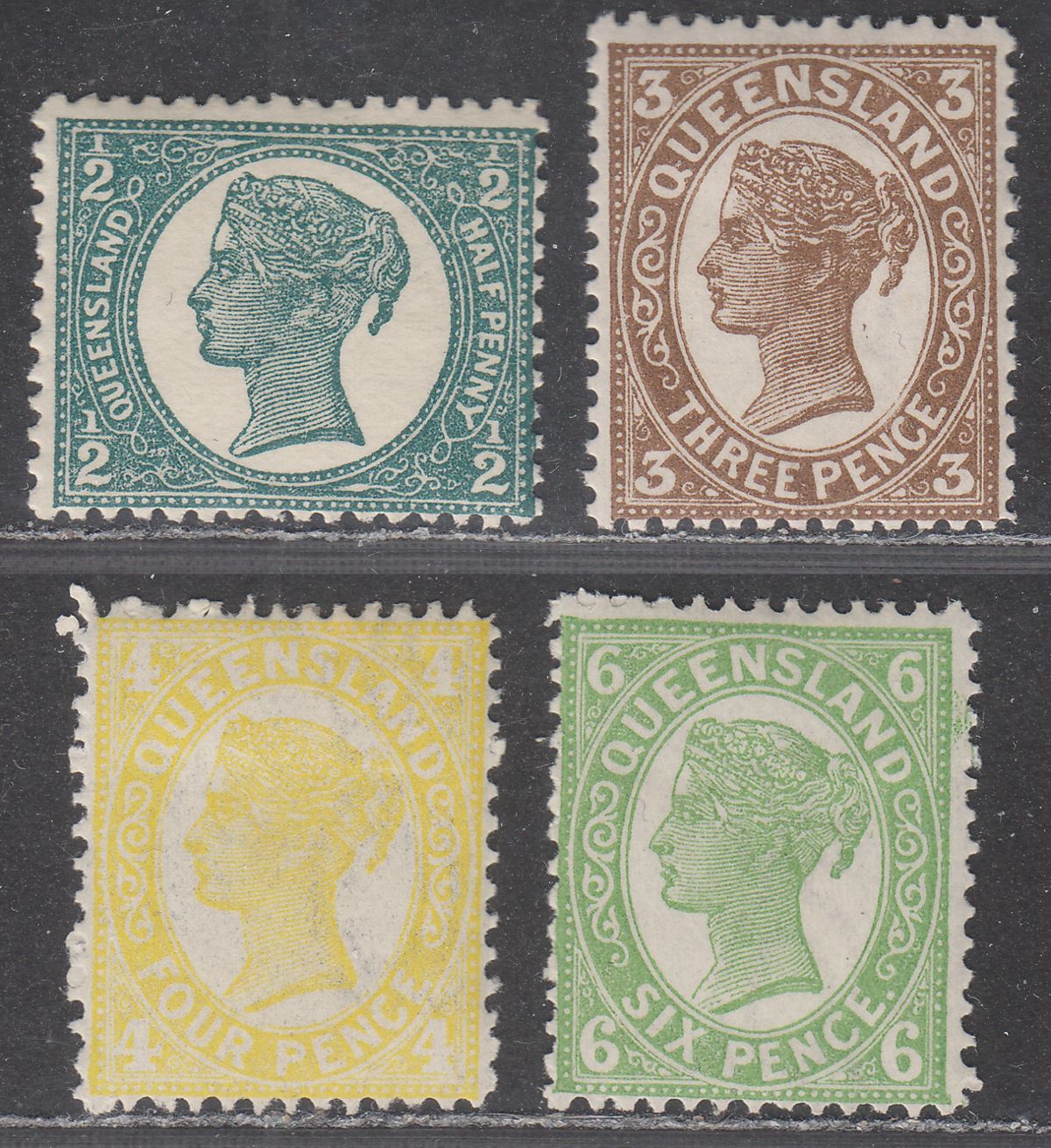 Queensland 1897-1908 Queen Victoria Selection to 6d Mint