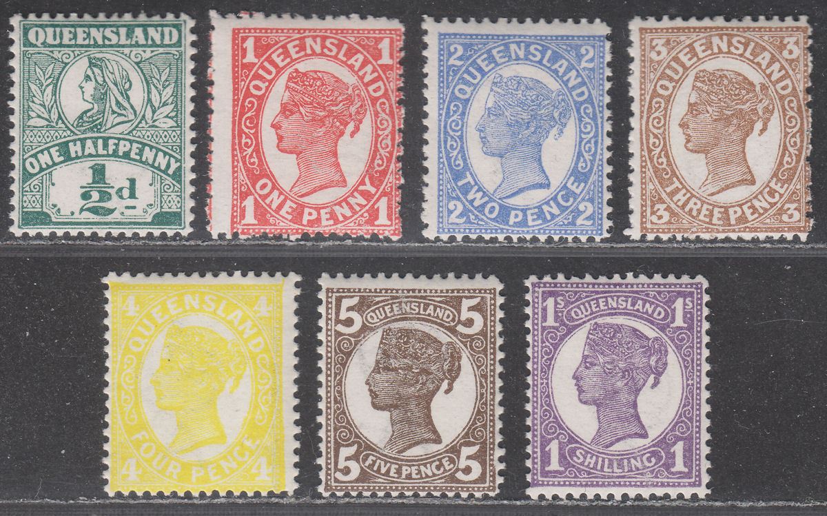Queensland 1907-09 Queen Victoria Selection to 1sh Mint