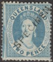 Queensland 1867 QV SPECIMEN Opt Chalon 2d Blue Mint SG61s