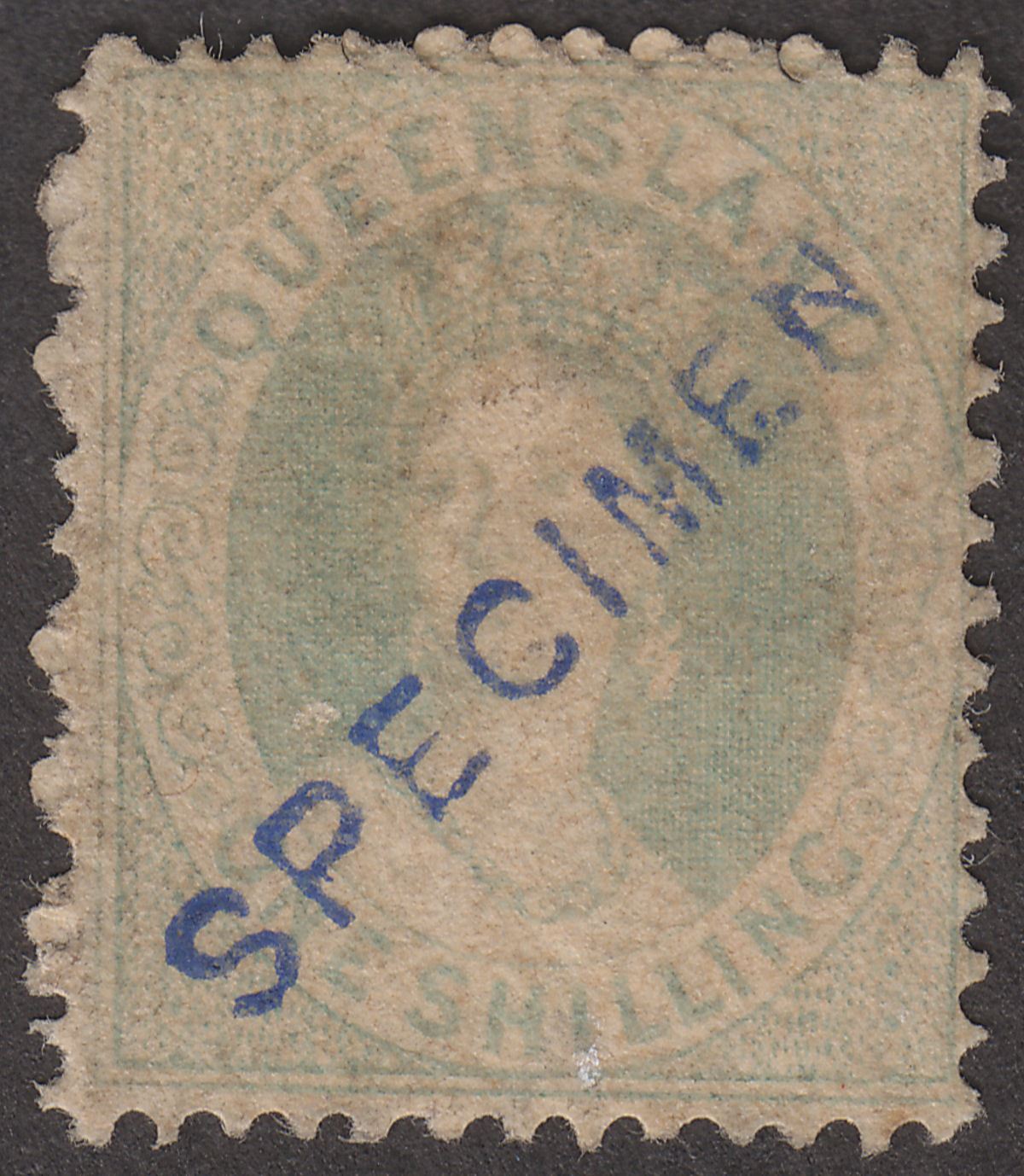 Queensland 1872 QV Chalon 1sh SPECIMEN Overprint Unused SG71s