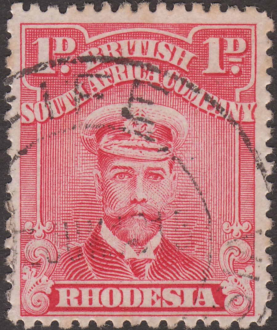Rhodesia 1915 KGV Admiral 1d Red Used with FIFE Postmark Proud D4 LKD??