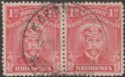 Click for more photos and details Rhodesia KGV Admiral 1d Red Pair Used with KAWAMBWA Postmark Proud D2