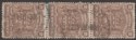 Click for more photos and details Rhodesia BSAC 1906 Mono Arms 2d Brown Strip Used with KALOMO Postmarks