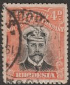Click for more photos and details Rhodesia 1913 KGV Admiral 4d Black and Orange-Red Die II p14 Used SG224