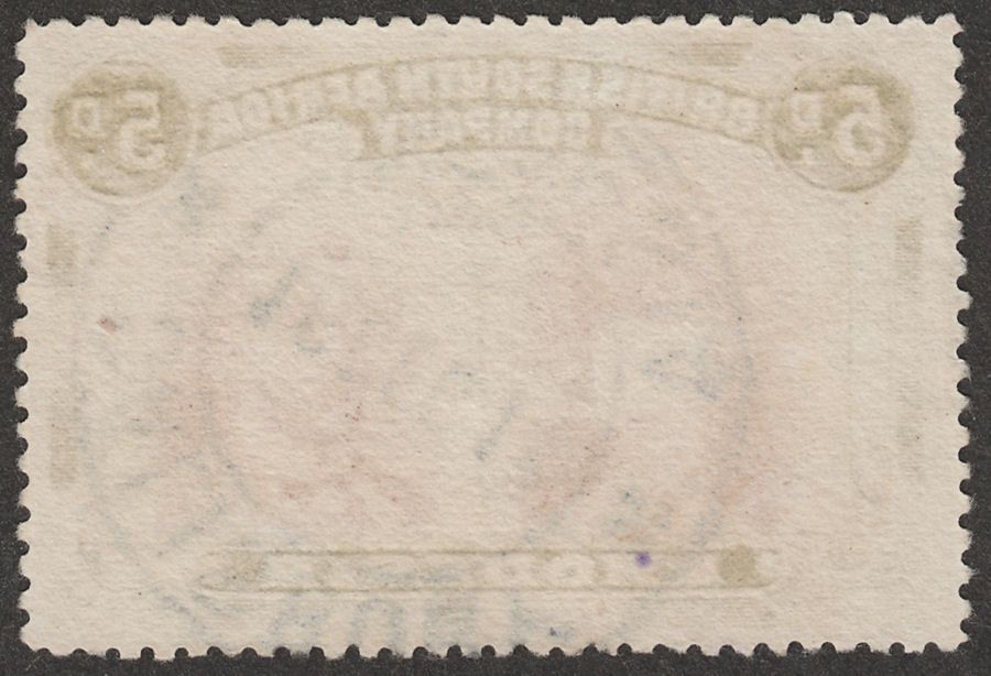 Rhodesia 1910 KGV Double Head 5d Lake-Brown and Olive p15 Used SG175