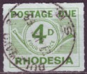 Rhodesia 1965 Postage Due 4d Green Roulette Used SG D10