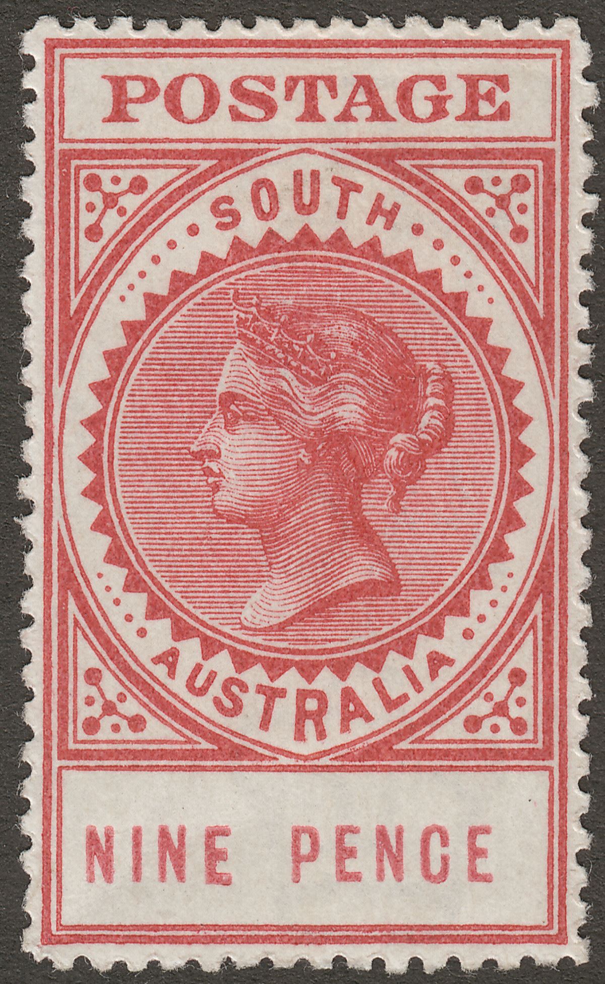 South Australia 1911 QV Thick Postage 9d Brown-Lake perf 12½ Mint SG286b cat £17