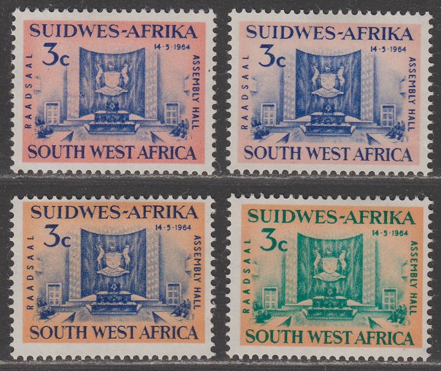 South West Africa 1964 Legislative Assembly 3c Colour Trials x3 SG195 var