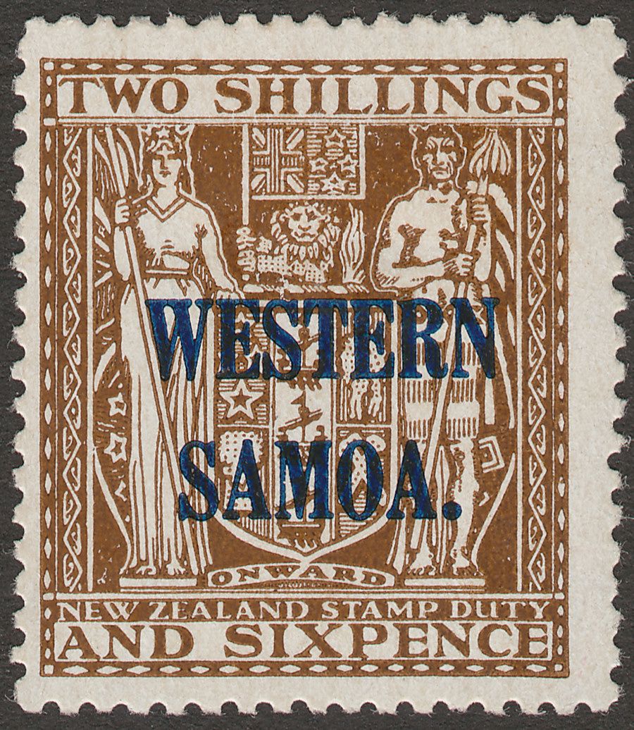 Samoa 1945 KGVI Postal Fiscal 2sh6d Deep Brown Mint SG207