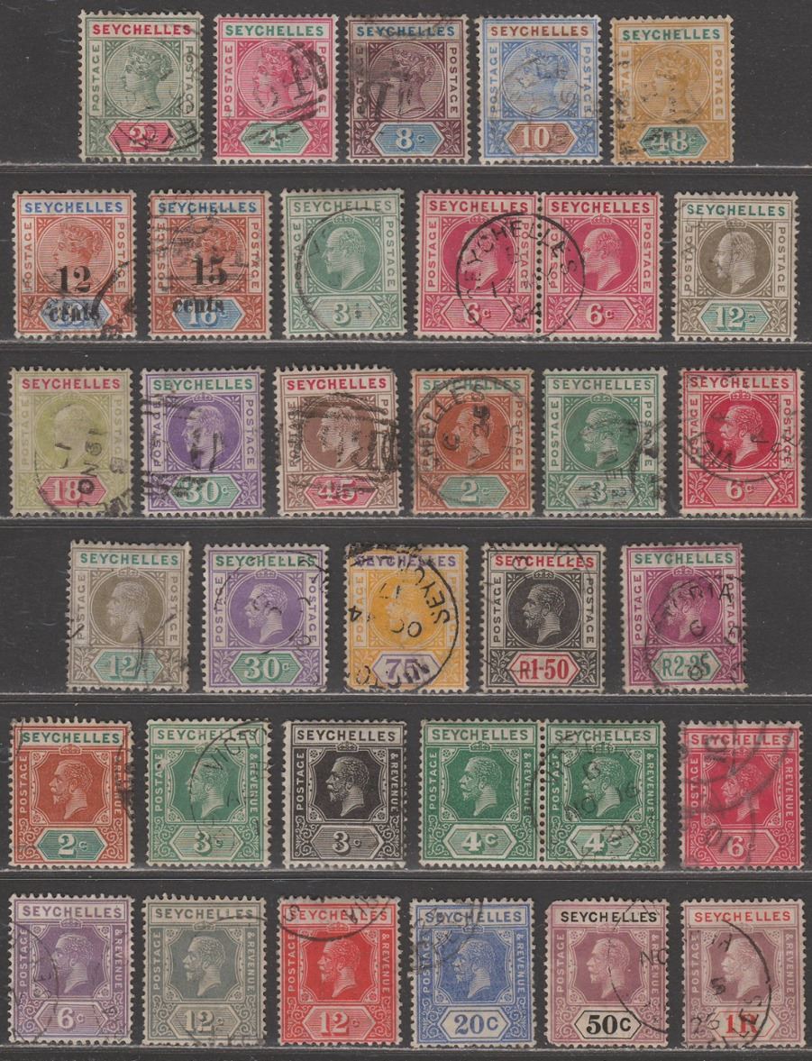 Seychelles 1892-1932 QV-KGV Selection to 2r.25 Used
