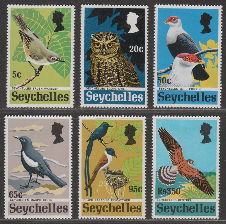 Seychelles 1972 QEII Rare Birds Set UM Mint SG308-313 UMM cat £17