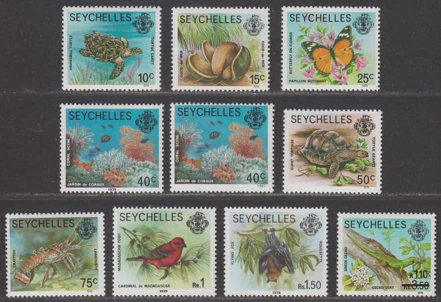Seychelles 1979-81 QEII Definitives with Imprint Dates Part Set Mint