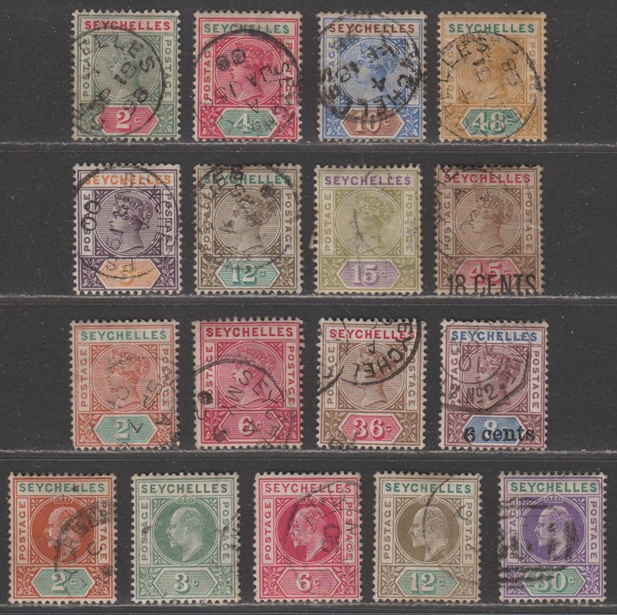 Seychelles 1892-1906 QV-KEVII Selection to 48c Used