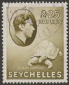 Seychelles 1938 KGVI Tortoise 2r25c Olive Chalky Used SG148