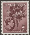 Click for more photos and details Seychelles 1942 KGVI Palm Tree 2c Purple-Brown Mint SG135a