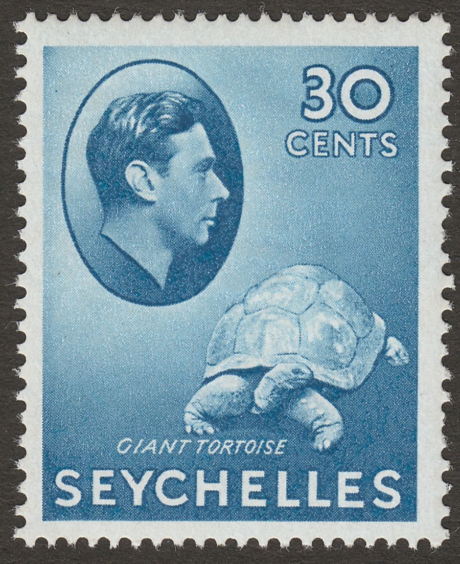 Seychelles 1942 KGVI Tortoise 30c Blue Mint SG142ab