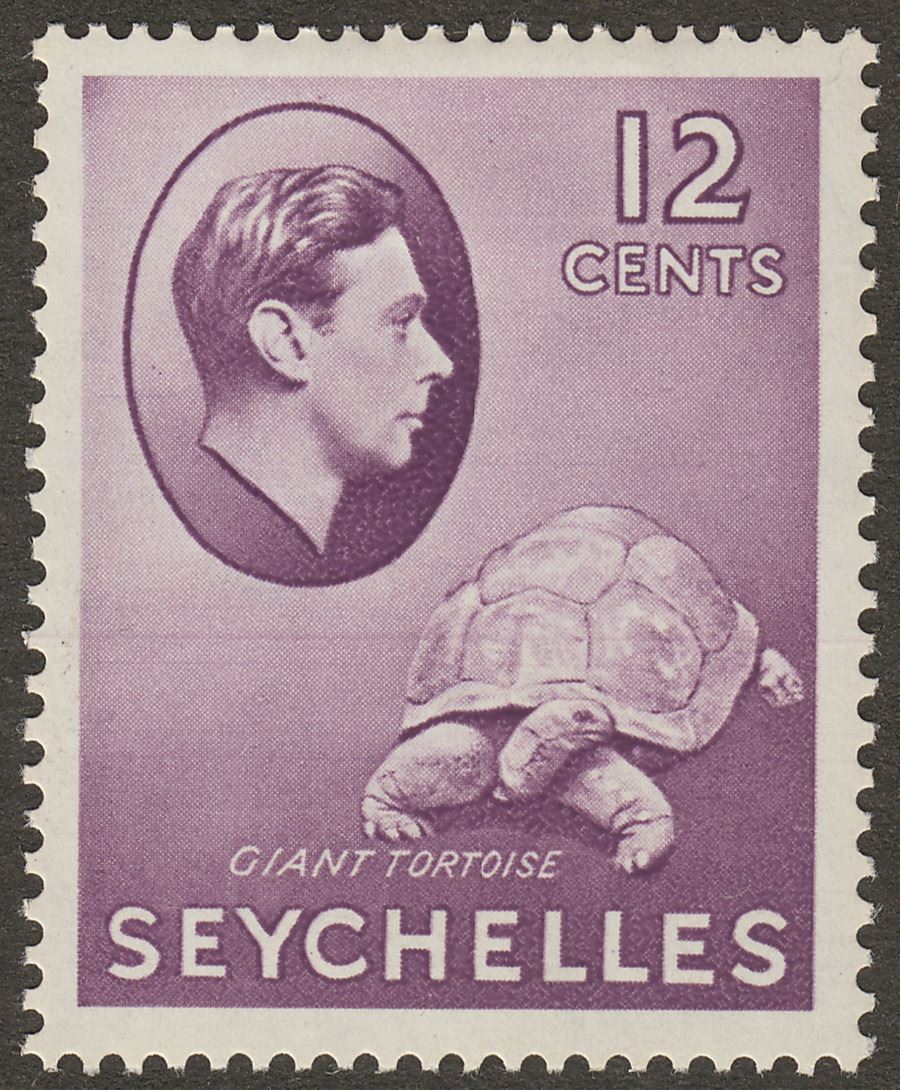 Seychelles 1938 KGVI Tortoise 12c Reddish Violet Mint SG139