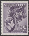Seychelles 1938 KGVI Palm Tree 50c Deep Reddish Violet Chalky Mint SG144