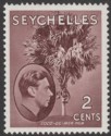 Click for more photos and details Seychelles 1949 KGVI Palm Tree 2c Brown Chalky Mint SG135