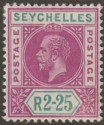 Click for more photos and details Seychelles 1913 KGV 2r25c Deep Magenta and Green Mint SG81