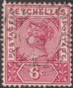 Seychelles 1902 QV 6c Used with LA REUNION A MARSEILLE / LV No 2 TPO Postmark