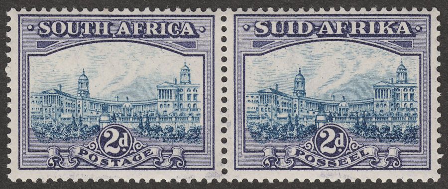 South Africa 1938 KGVI Union Buildings 2d Blue and Violet Pair Mint SG58