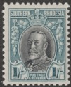 Southern Rhodesia 1935 KGV Field Marshal 1sh Black + Green Blue p11½ Mint SG23a