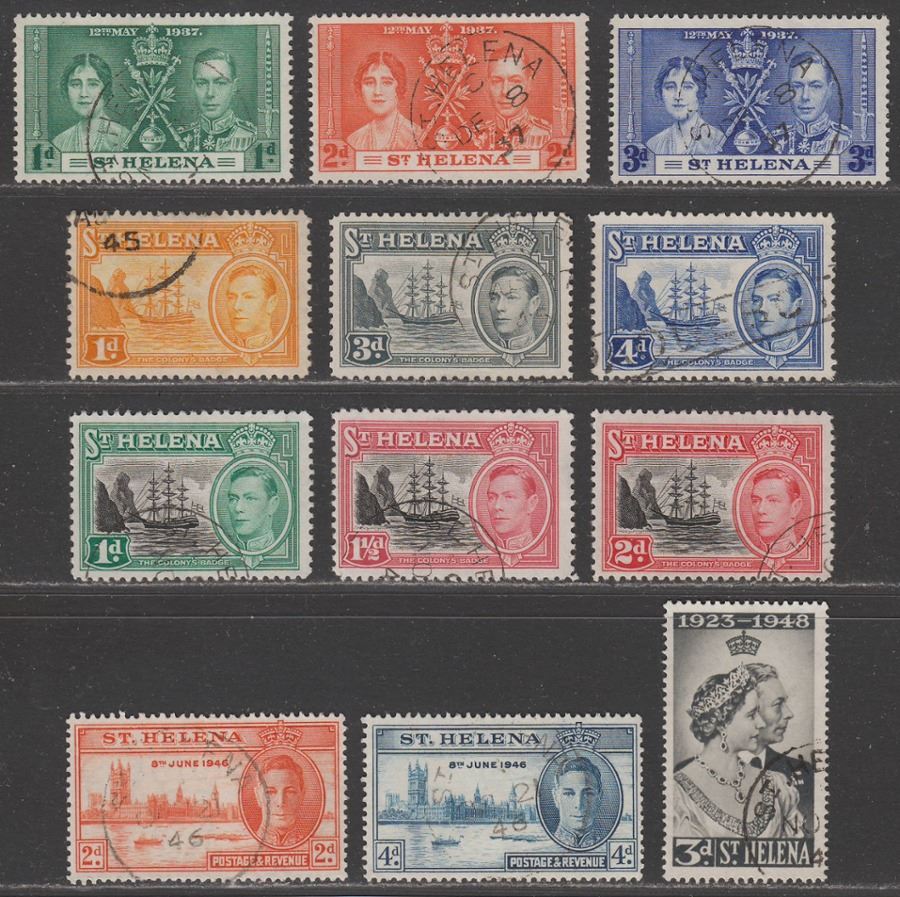 St Helena 1937-48 King George VI Selection Used