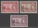 Click for more photos and details St Helena 1938 King George VI Badge 2sh6d, 5sh, 10sh Mint SG138-140 cat £60