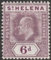 St Helena 1908 KEVII 6d Dull and Deep Purple Chalky Paper Mint SG67