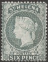 Click for more photos and details St Helena 1887 QV 6d Grey Mint SG44
