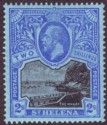Click for more photos and details St Helena 1912 KGV 2sh Black and Blue Mint SG80