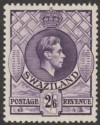 Swaziland 1938 KGVI 2sh6d Bright Violet p13½x13 Mint SG36