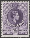 Swaziland 1943 KGVI 2sh6d Violet p13½x14 Mint SG36a