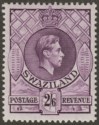 Swaziland 1947 KGVI 2sh6d Reddish Violet p13½x14 Mint SG36b