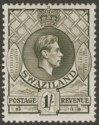 Swaziland 1940 KGVI 1sh Grey-Olive p13½x13 Mint SG35