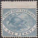 Tasmania 1880 QV Revenue Stamp Duty Platypus 1d Slate Mint SG F26 cat £55