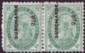 Tonga 1894 KGI 2½d on 1sh Surcharge stop / no-stop Pair Mint SG24b SG24ba