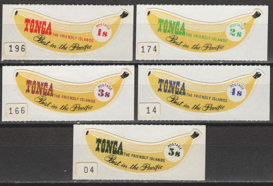 Tonga 1969 Banana Coil Stamps with Numbers Mint