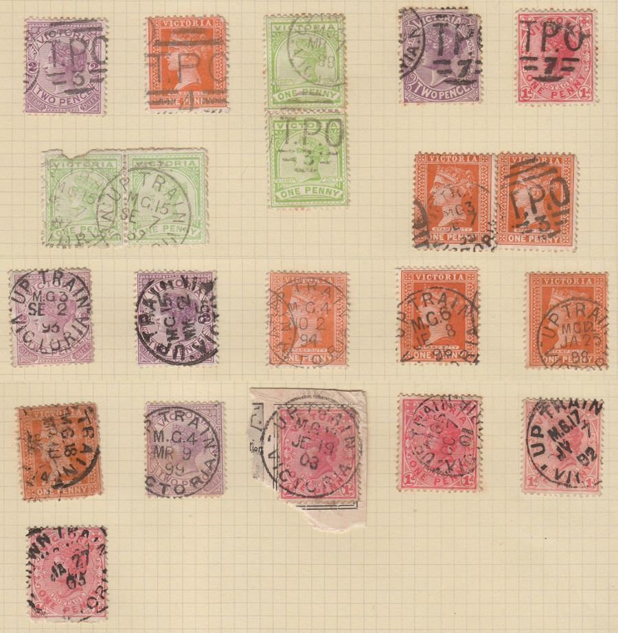 Victoria 1886-1901 QV Selection Used with various TPO Postmarks Australia