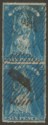Click for more photos and details Victoria QV 1858 Queen on Throne 6d Blue Roulette Pair Used SG73
