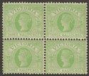Click for more photos and details Victoria 1897 QV 1½d Apple-Green Block of Four Mint SG333