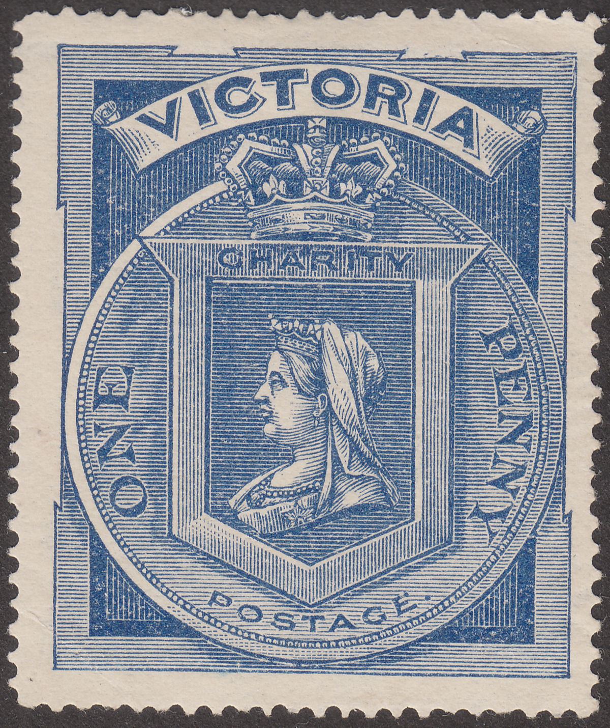 Victoria 1897 QV Diamond Jubilee + Charity Fund 1d Blue Mint SG353 cat £28