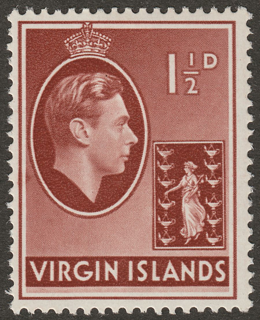 British Virgin Islands 1938 KGVI 1½d Red-Brown Chalky Mint SG112