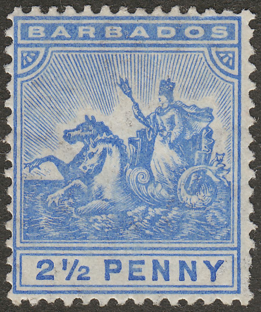 Barbados 1905 KEVII Seal of Colony 2½d Blue Mint SG139 cat £30