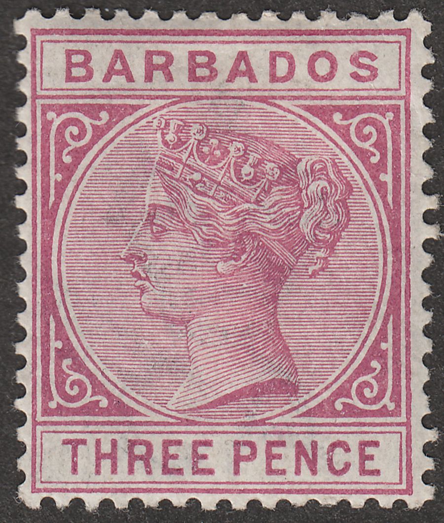 Barbados 1885 QV 3d Reddish Purple Mint SG96