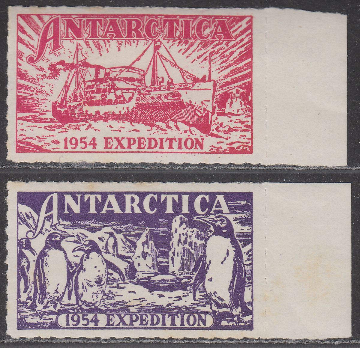 Australian Antarctic Territory 1954 Expedition Cinderella Labels Mint