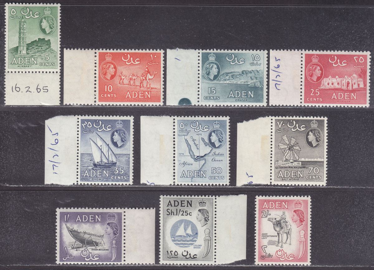 Aden 1964-65 Queen Elizabeth II Set UM Mint SG77-86 cat £55
