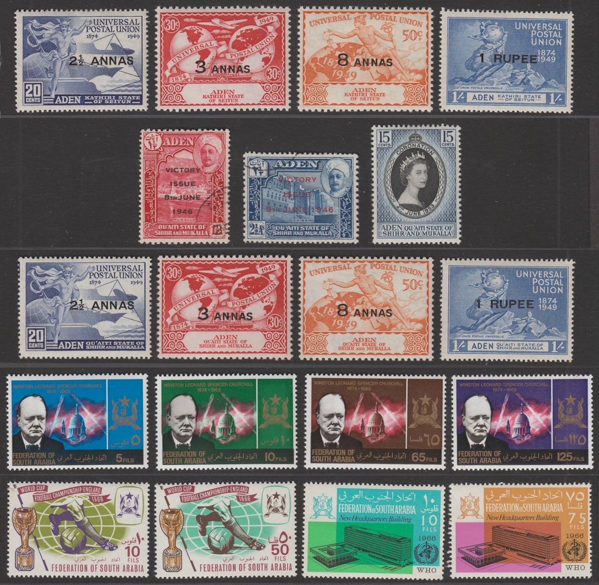 Aden 1937-66 Aden / Kathiri / Qu'aiti States / Sth Arabia Selection Mostly Mint
